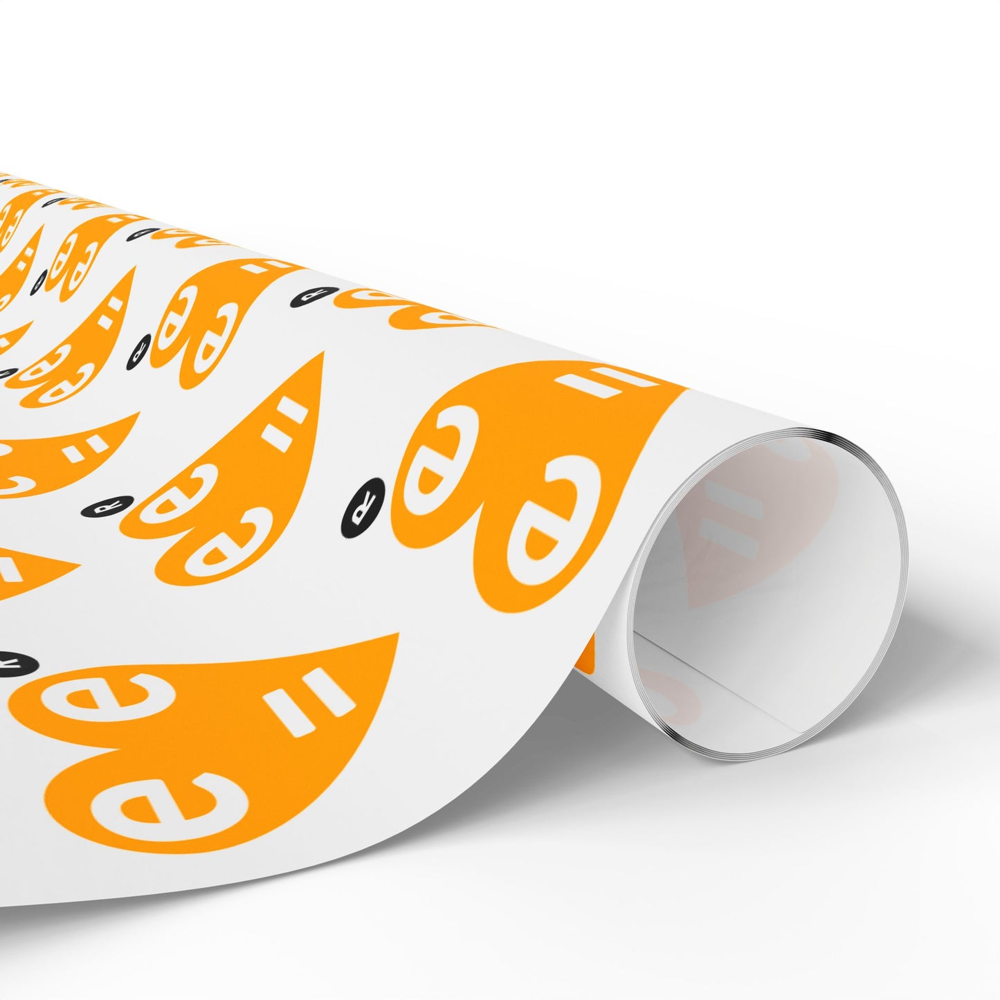 Orange Heart Pattern Wrapping Paper Roll — Gift Wrap