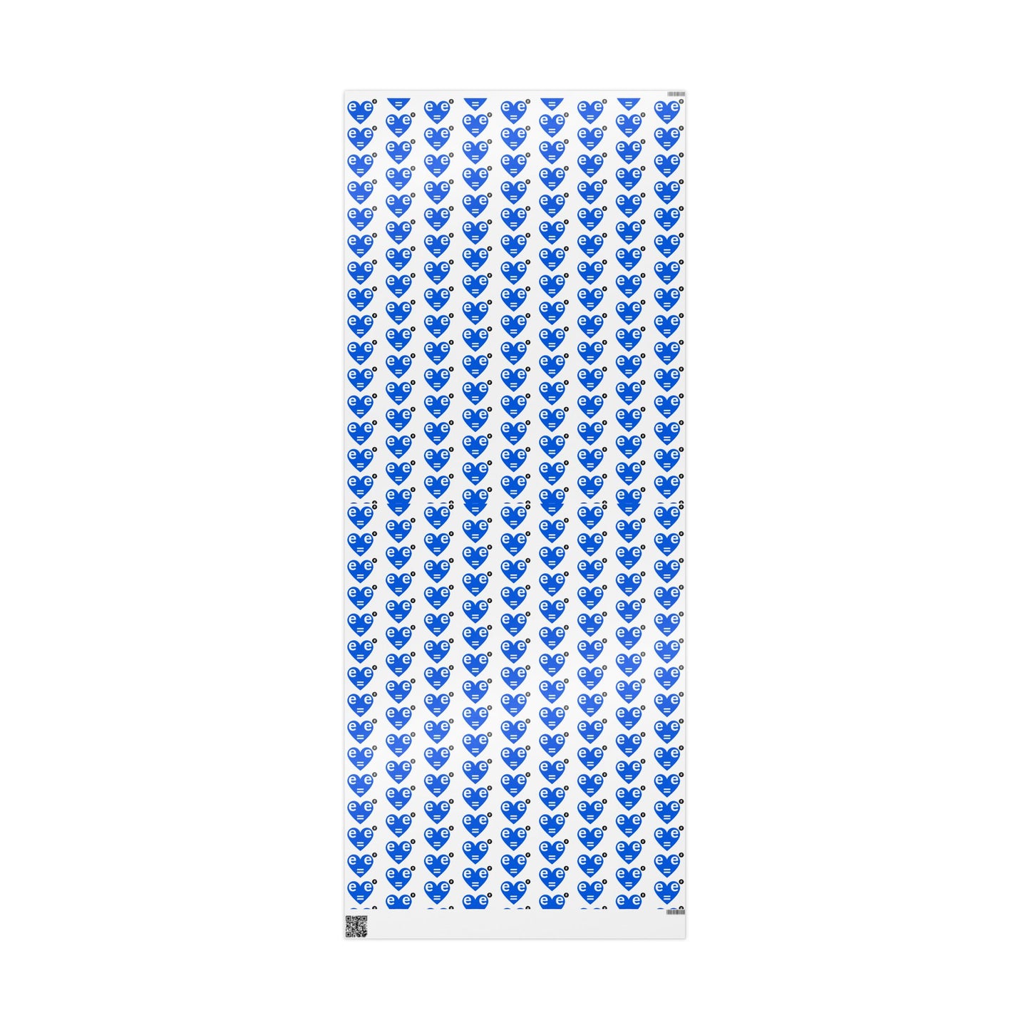Blue Heart Pattern Wrapping Paper Roll — Gift Wrap