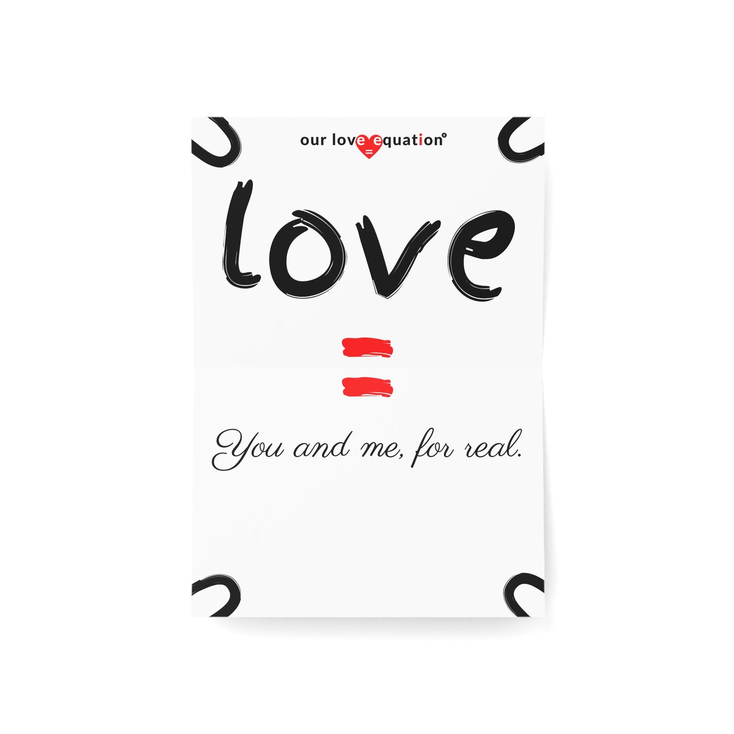Our Love Equation - You and me, for real. - Creative Love Connection Cards