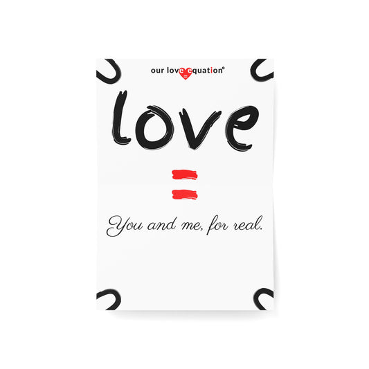 Our Love Equation - You and me, for real. - Creative Love Connection Cards