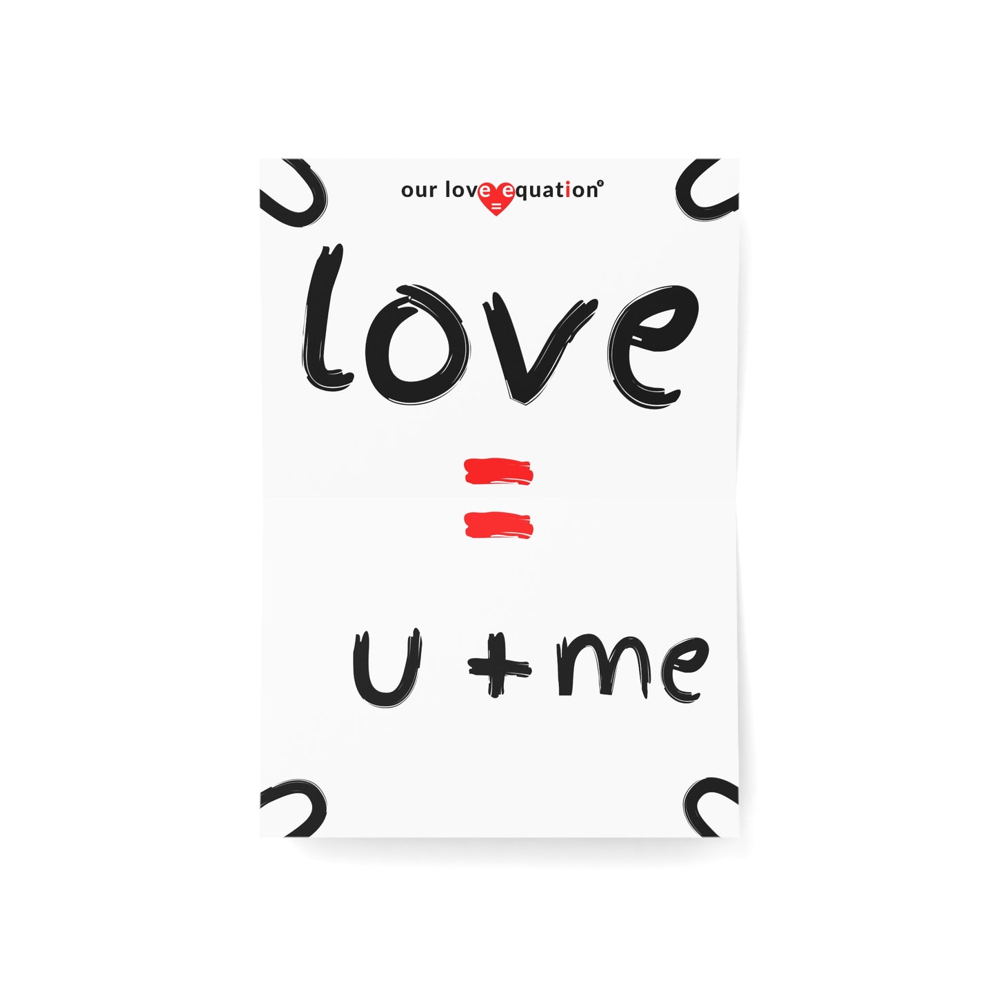 Our Love Equation u + me - Creative Love Greeting Cards