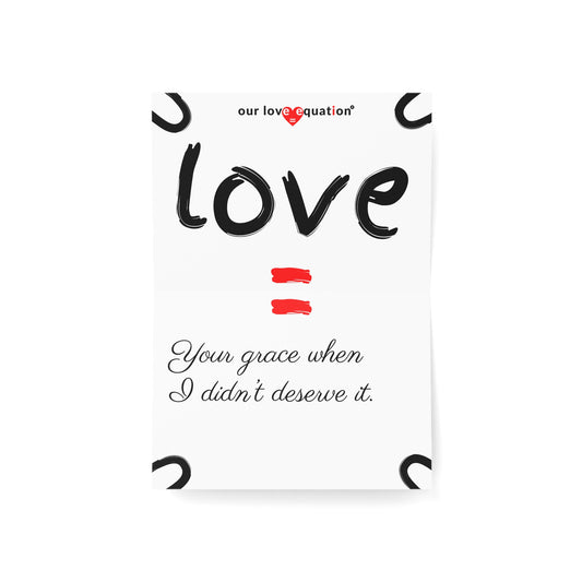 Our Love Equation - Your grace when I didn’t deserve it. - Creative Love Connection Cards