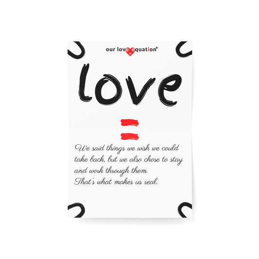 Our Love Equation - We said things we wish we could take back.- Creative Love Connection Cards
