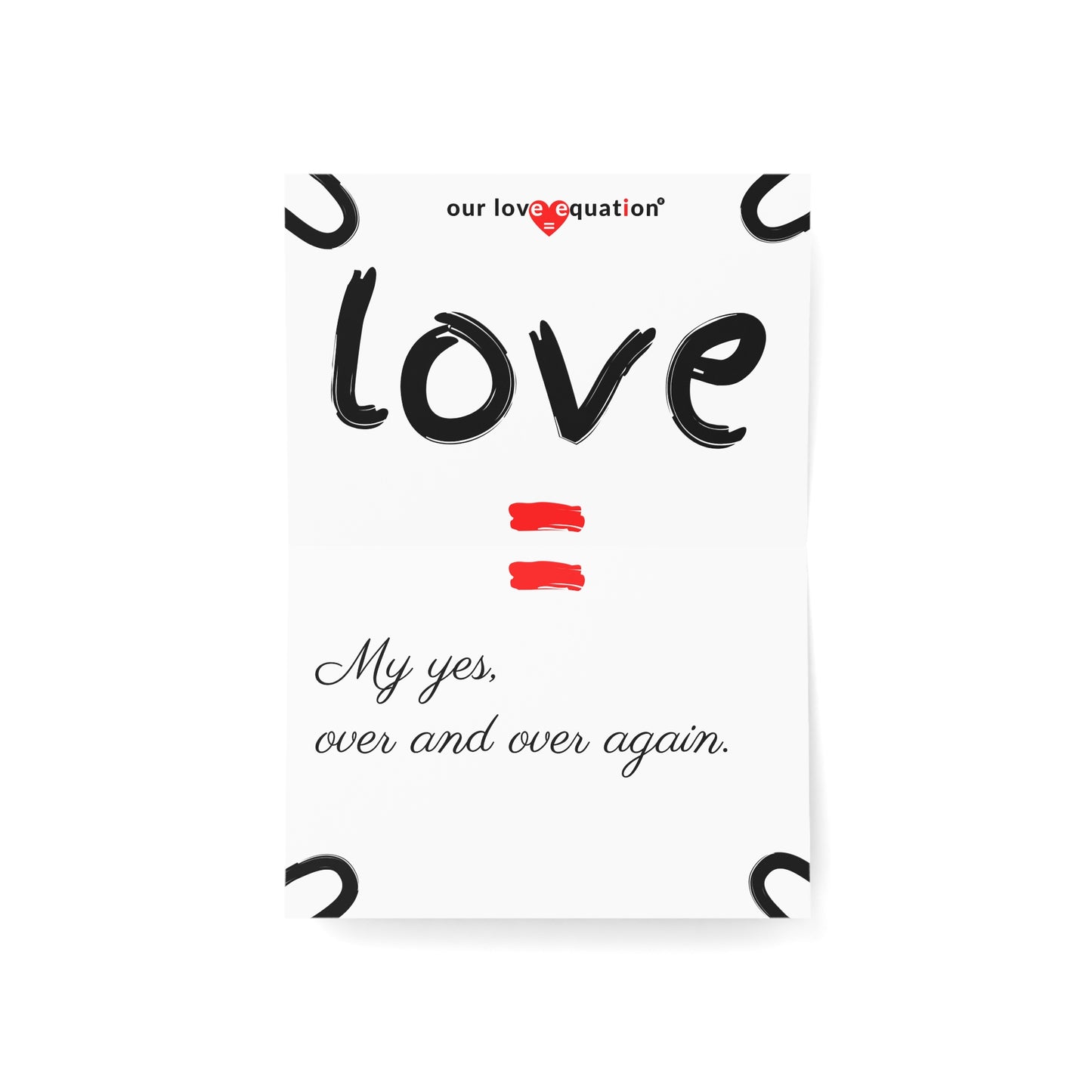 Our Love Equation - My yes, over and over again. - Creative Love Connection Cards