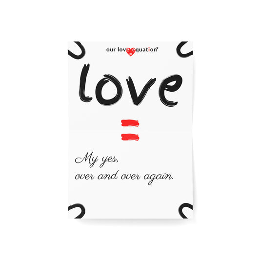 Our Love Equation - My yes, over and over again. - Creative Love Connection Cards