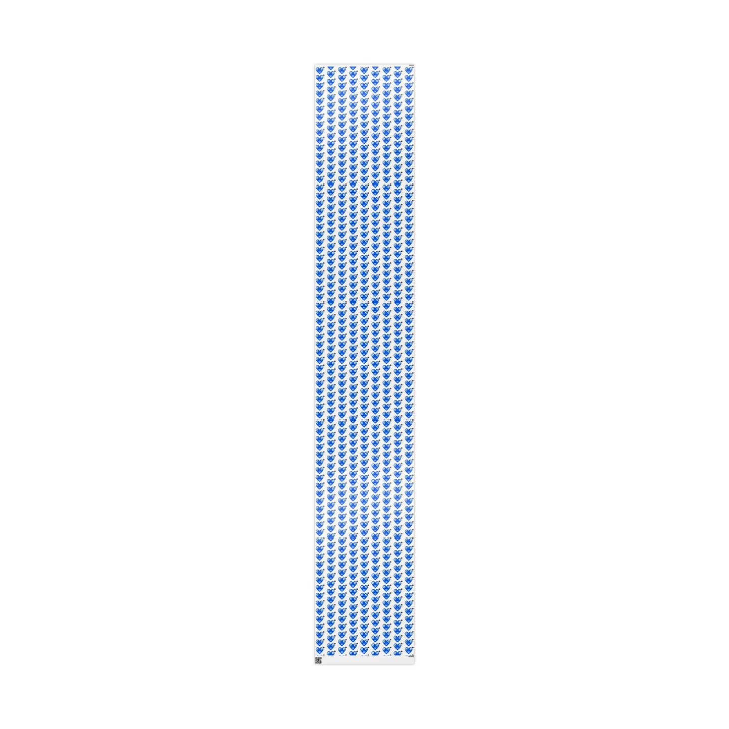 Blue Heart Pattern Wrapping Paper Roll — Gift Wrap