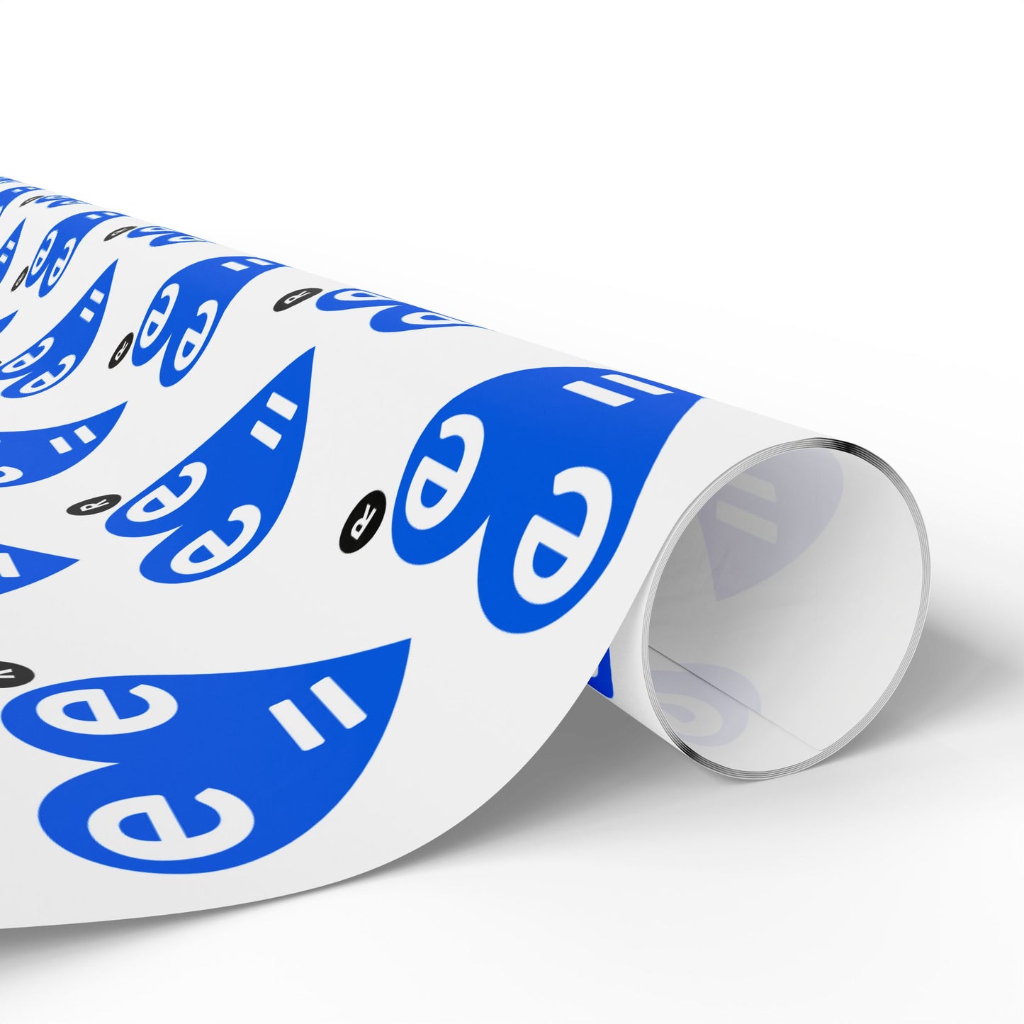 Blue Heart Pattern Wrapping Paper Roll — Gift Wrap