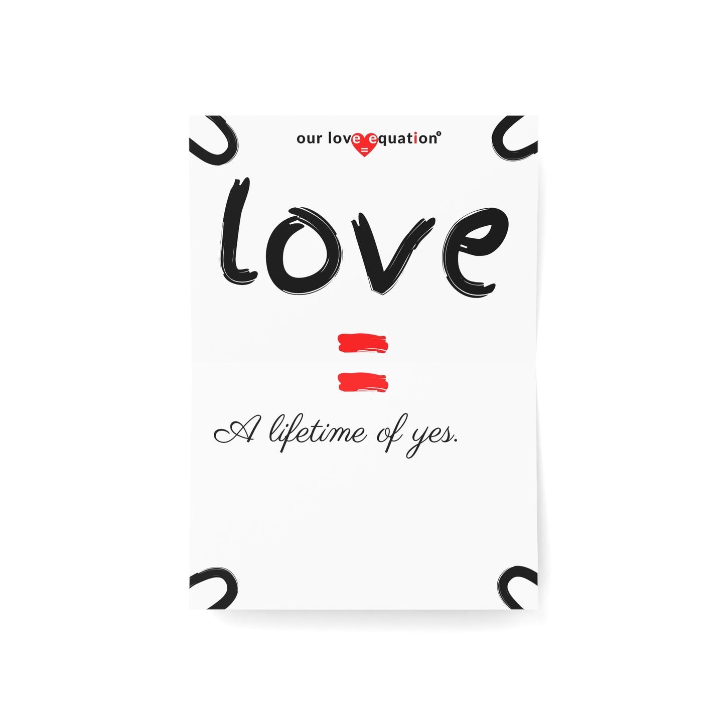 Our Love Equation - A lifetime of yes. - Creative Love Connection Cards