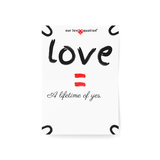 Our Love Equation - A lifetime of yes. - Creative Love Connection Cards