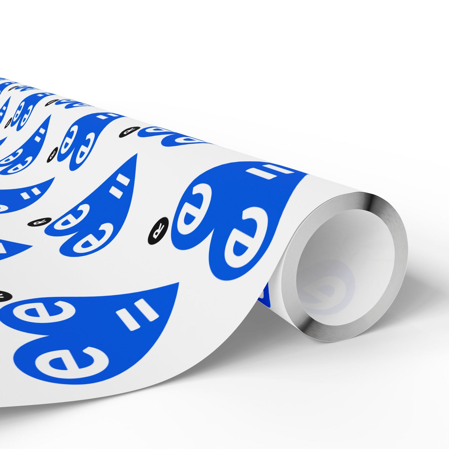 Blue Heart Pattern Wrapping Paper Roll — Gift Wrap