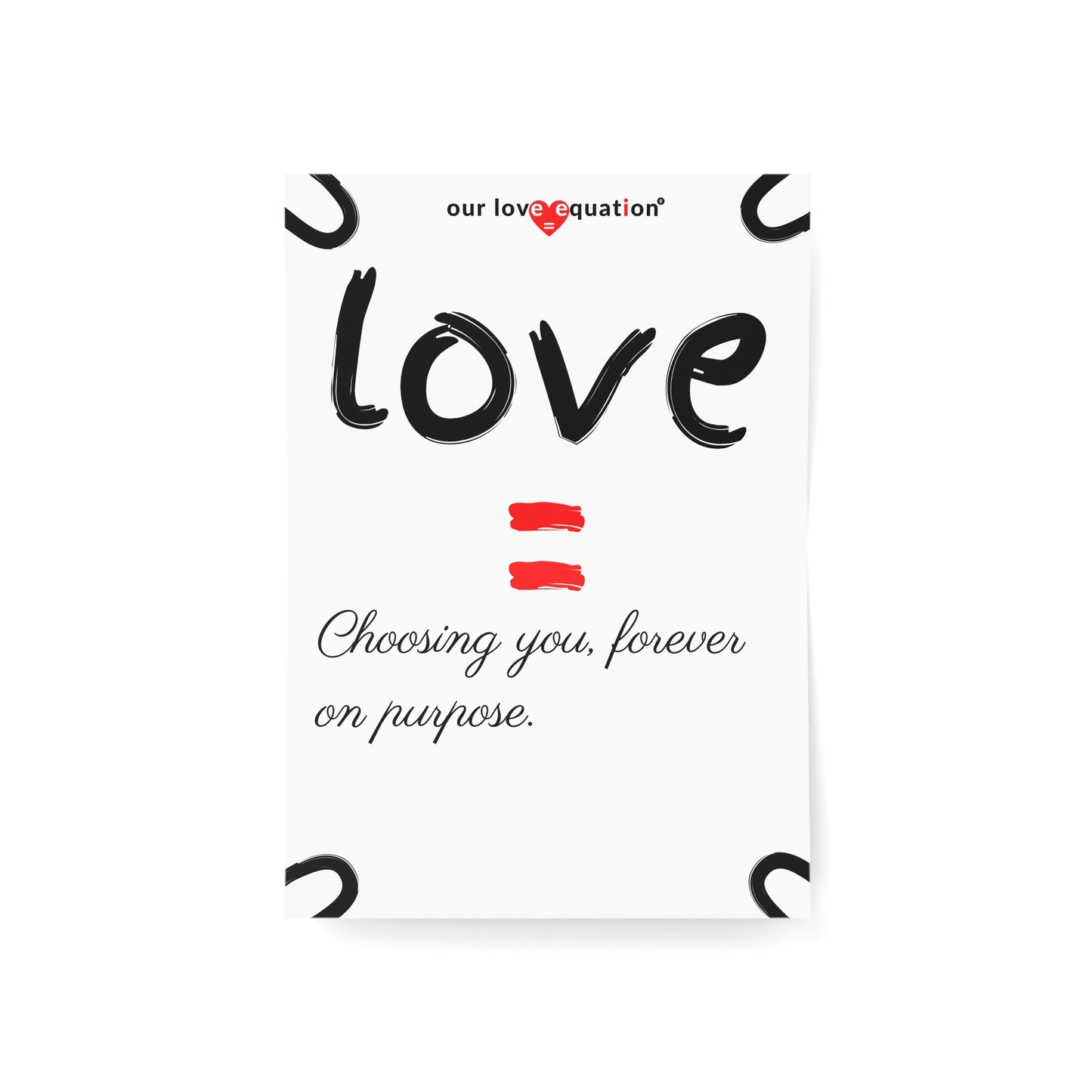 Our Love Equation - Choosing you, forever on purpose. - Creative Love Connection Cards