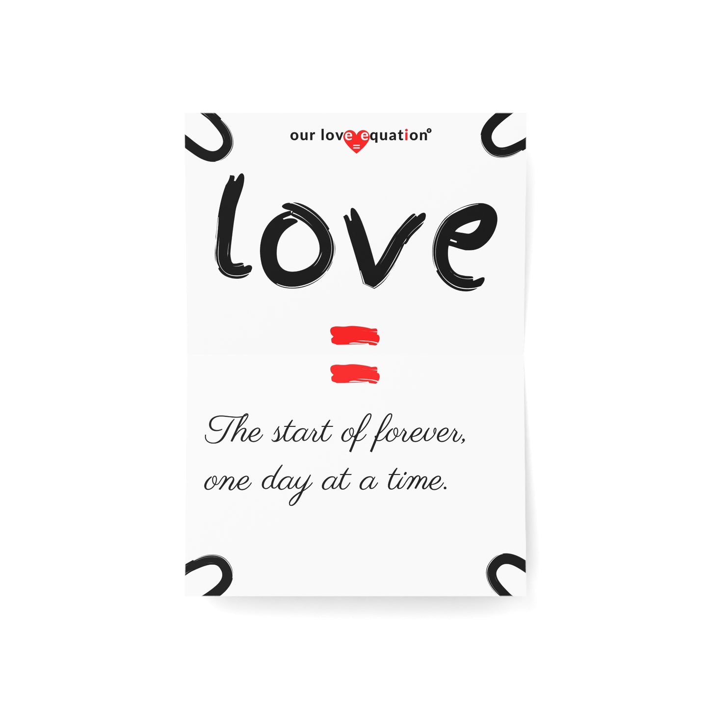 Our Love Equation - The start of forever, one day at a time. - Creative Love Connection Cards