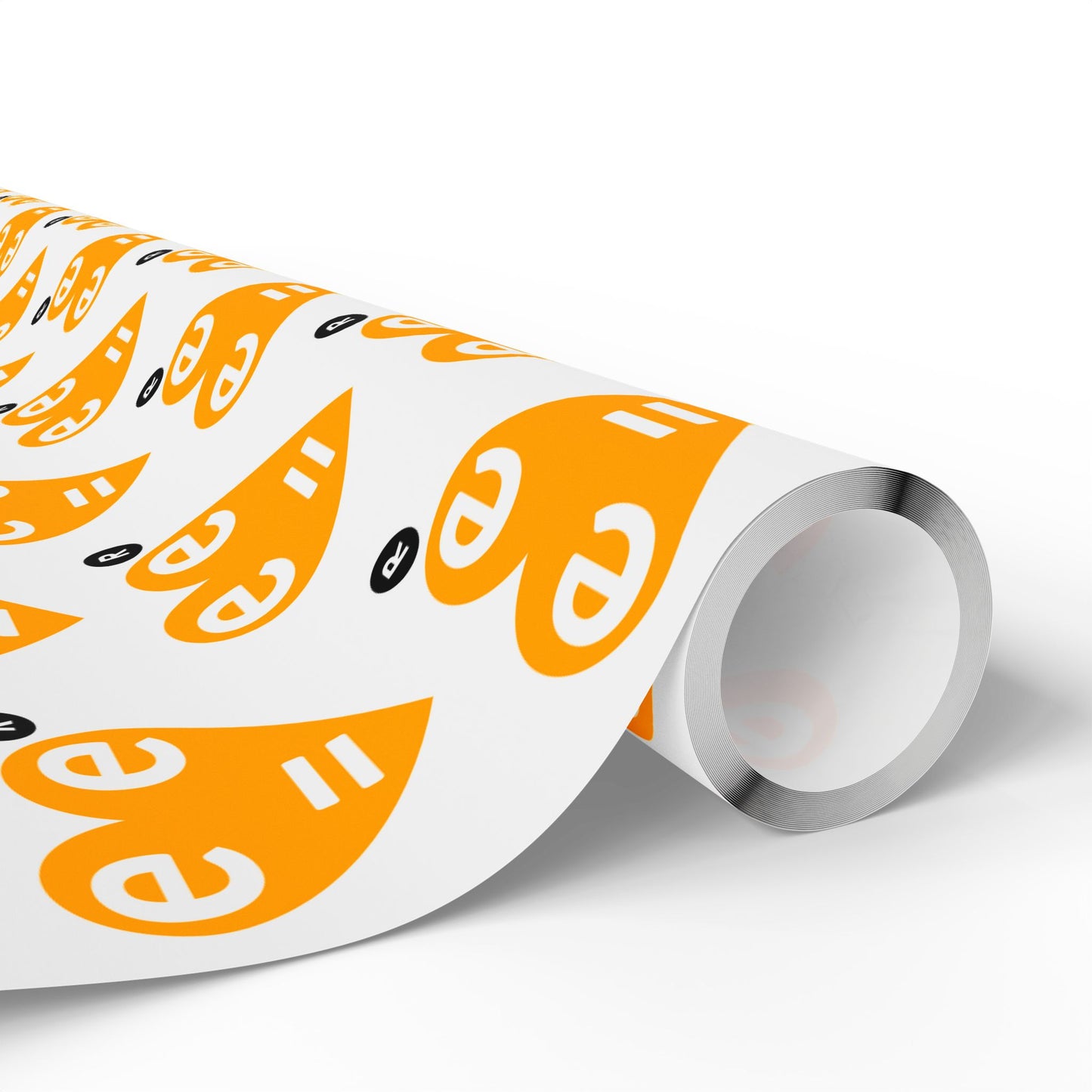 Orange Heart Pattern Wrapping Paper Roll — Gift Wrap
