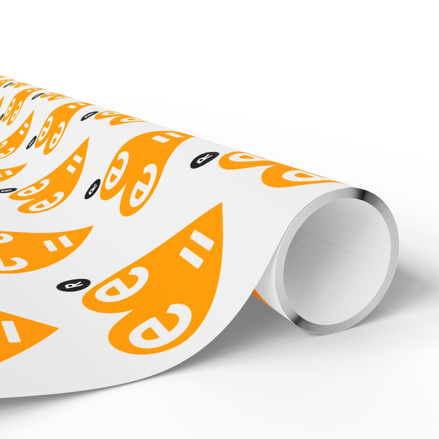 Orange Heart Pattern Wrapping Paper Roll — Gift Wrap