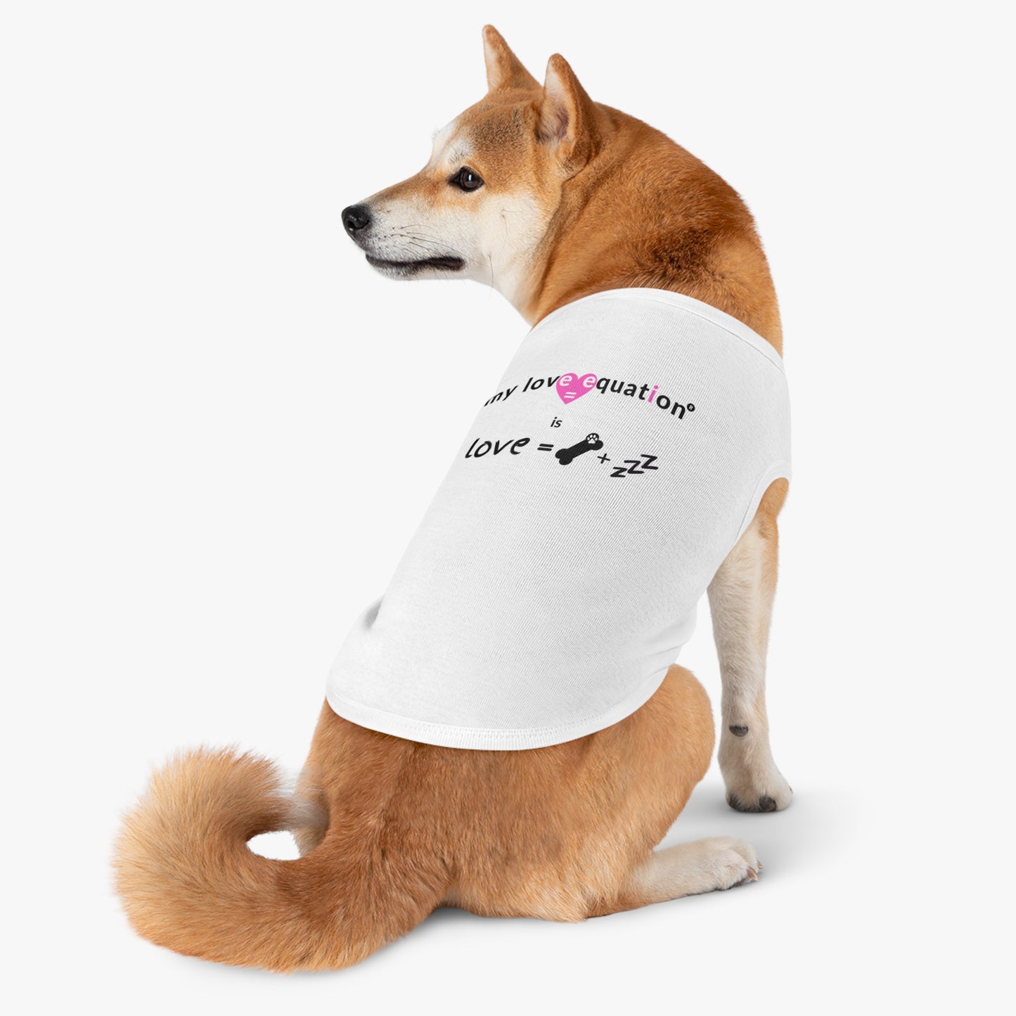 MY LOVE EQUATION Pet PINK HEART Tank Top