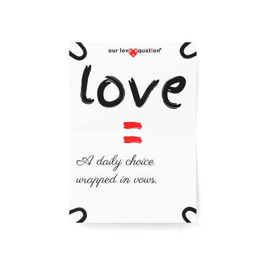 Our Love Equation - A daily choice wrapped in vows. - Creative Love Connection Cards