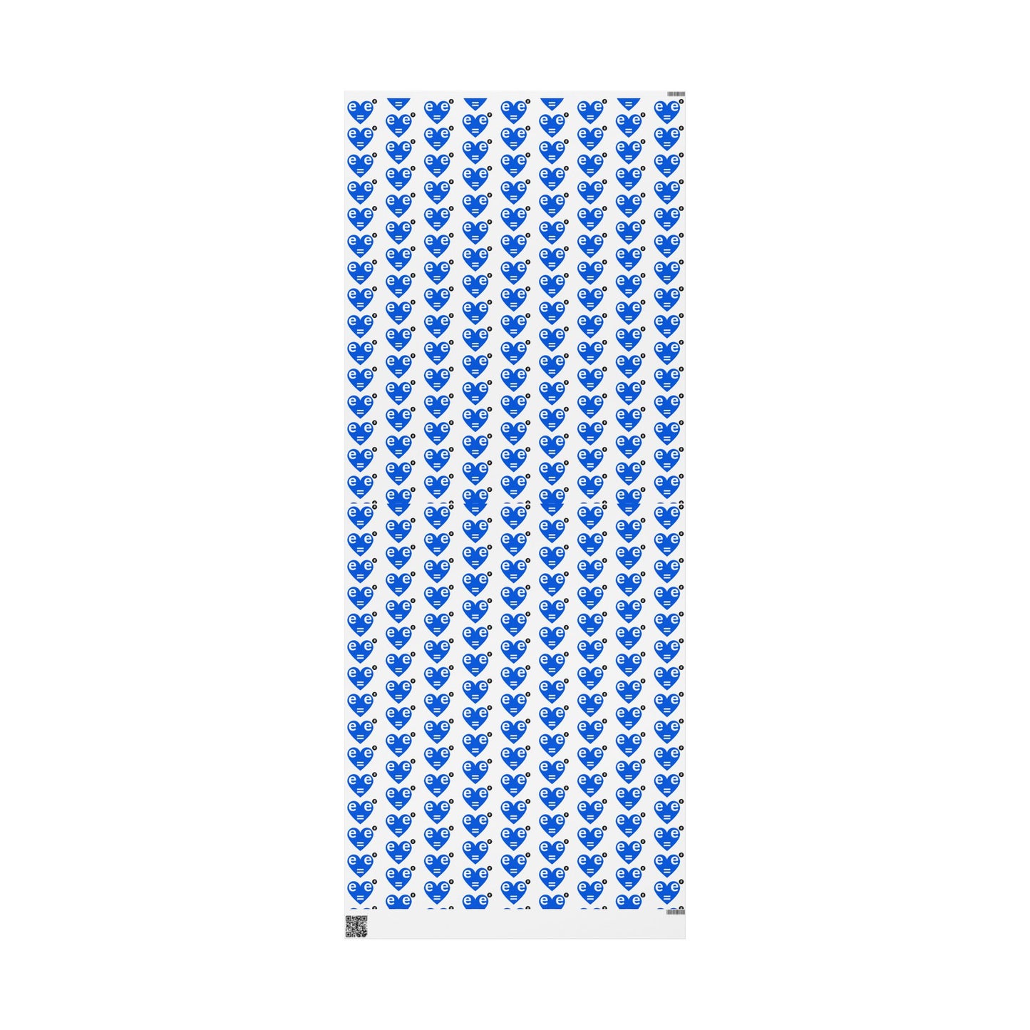 Blue Heart Pattern Wrapping Paper Roll — Gift Wrap