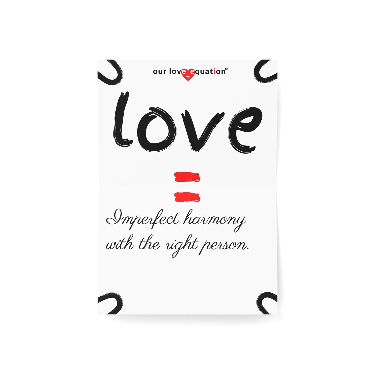Our Love Equation - Imperfect harmony with the right person - Creative Love Connection Cards