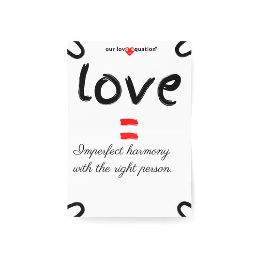 Our Love Equation - Imperfect harmony with the right person - Creative Love Connection Cards