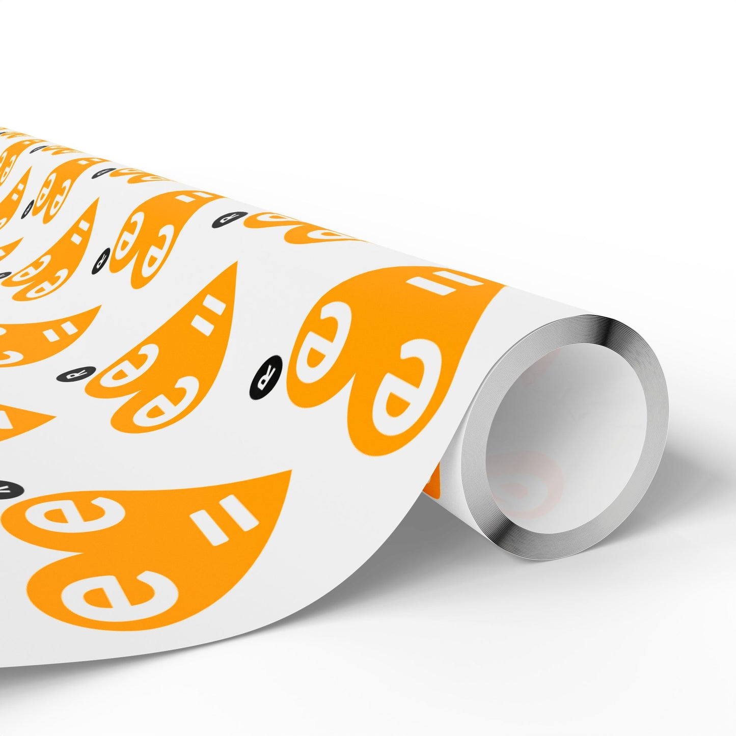 Orange Heart Pattern Wrapping Paper Roll — Gift Wrap