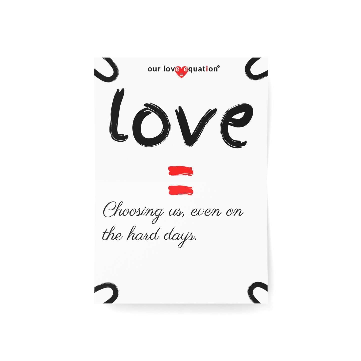 Our Love Equation - Choosing us, even on the hard days. - Creative Love Connection Cards