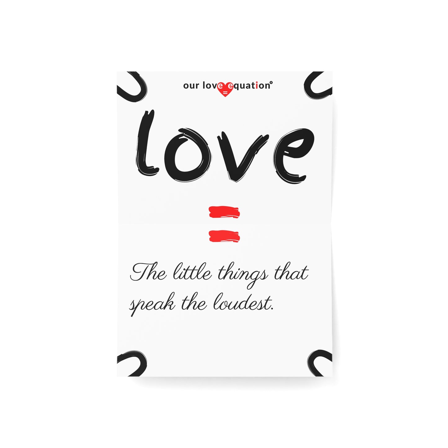 Our Love Equation - The little things that speak the loudest. - Creative Love Connection Cards