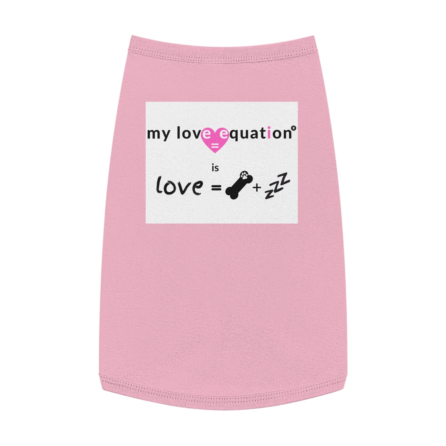 MY LOVE EQUATION Pet PINK HEART Tank Top