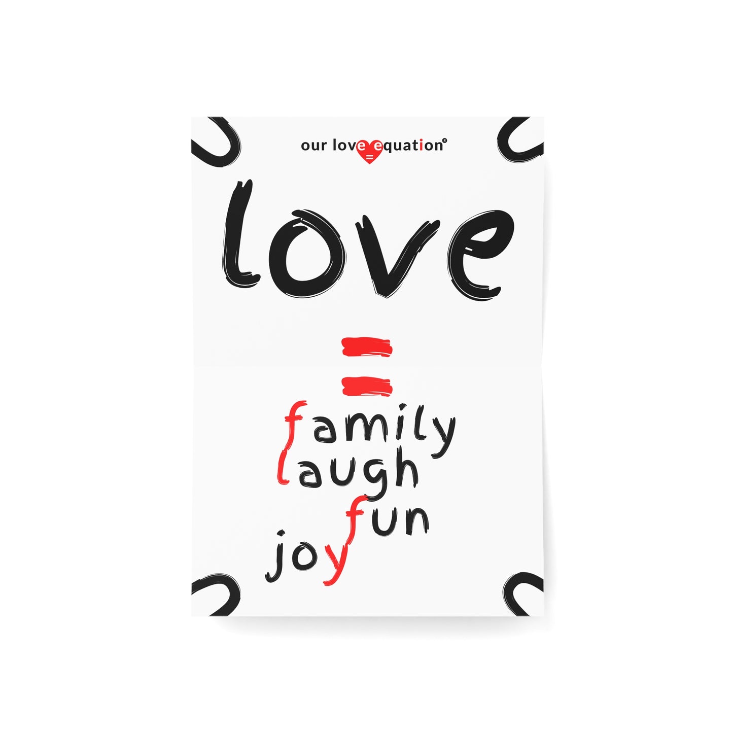 Our Love Equation - family, laugh, fun, joy - Creative Love Greeting Cards