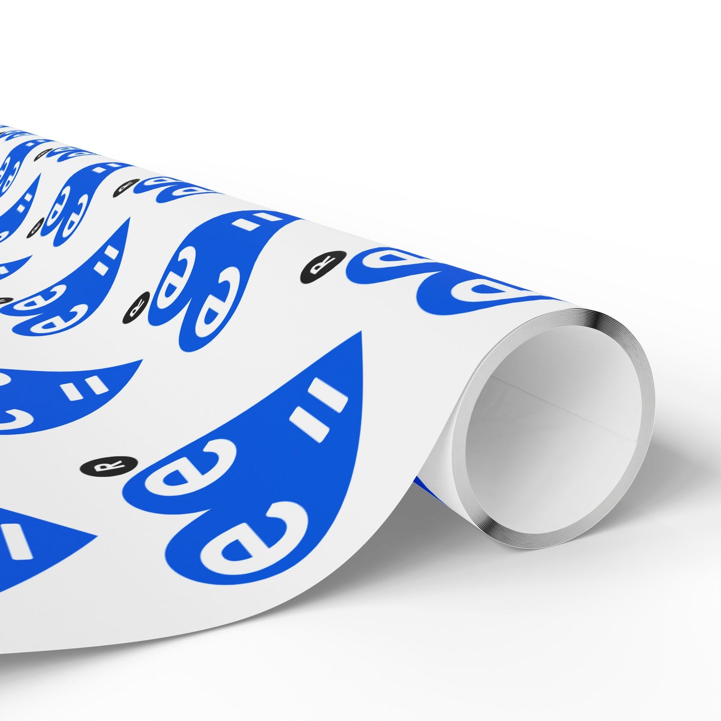 Blue Heart Pattern Wrapping Paper Roll — Gift Wrap