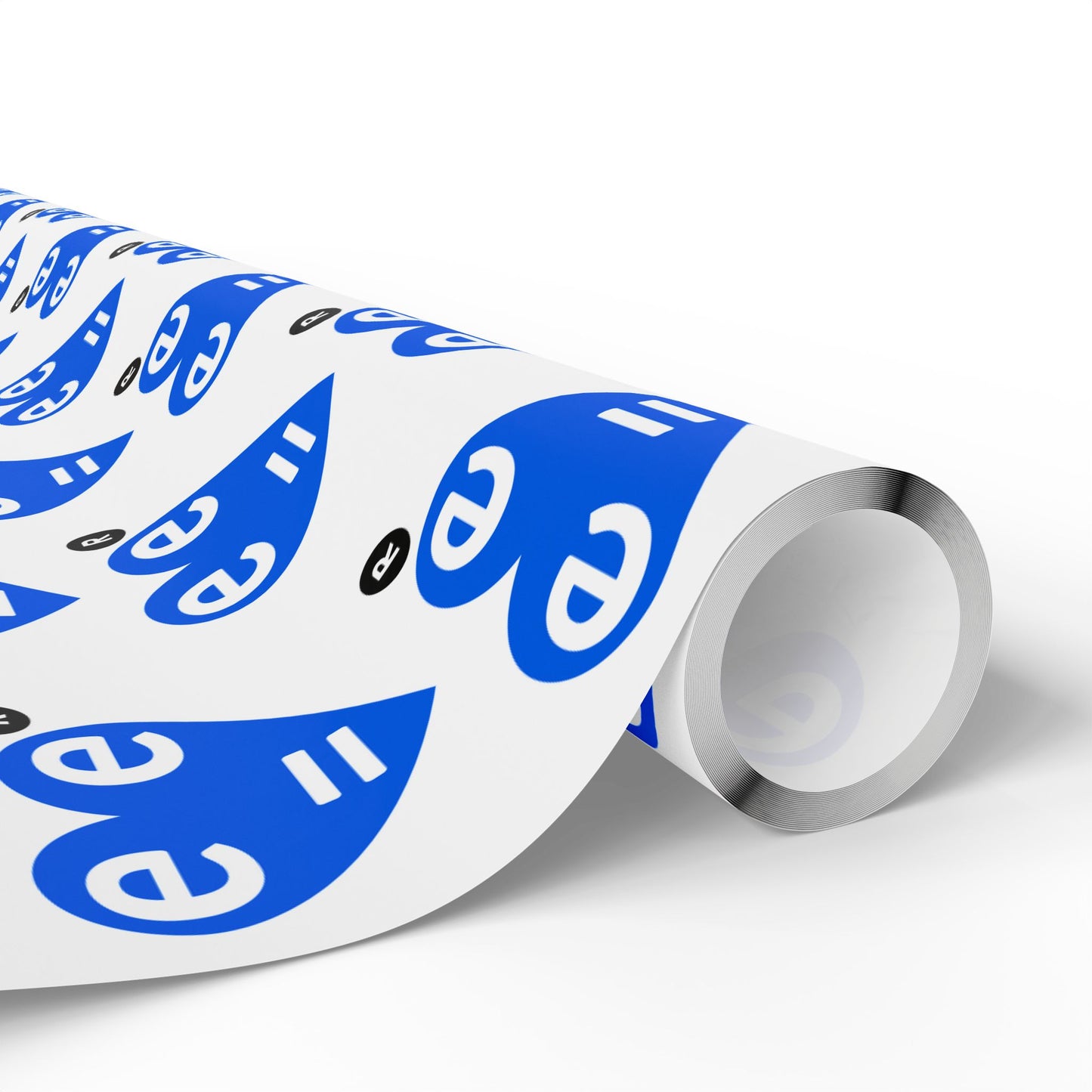Blue Heart Pattern Wrapping Paper Roll — Gift Wrap