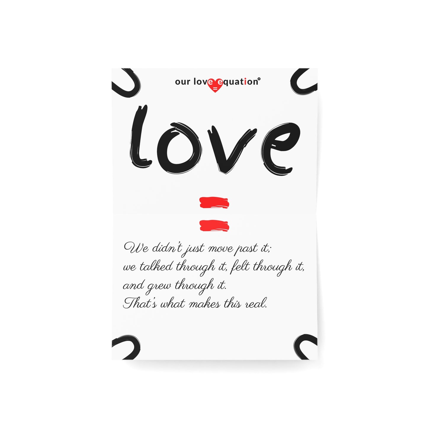 Our Love Equation - We didn’t just move past it; we talked through it - Creative Love Connection Cards