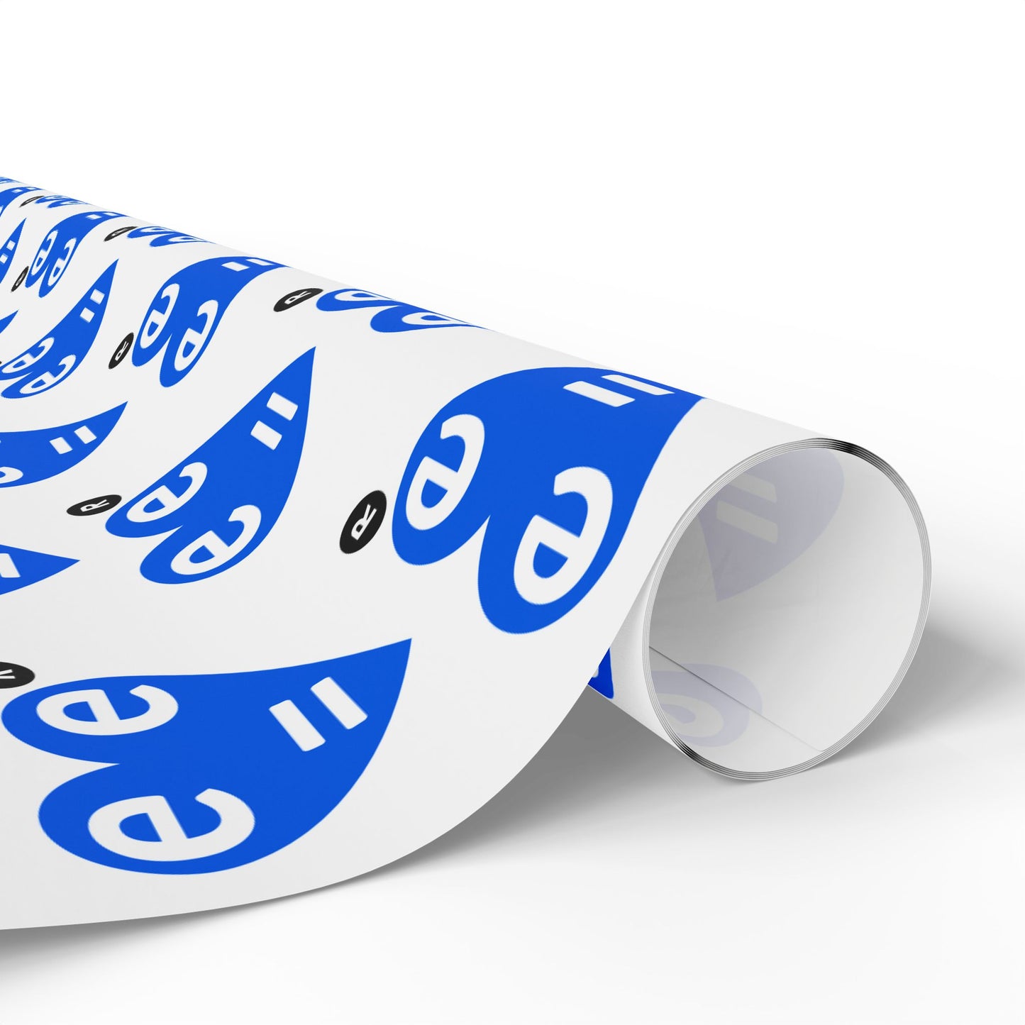 Blue Heart Pattern Wrapping Paper Roll — Gift Wrap