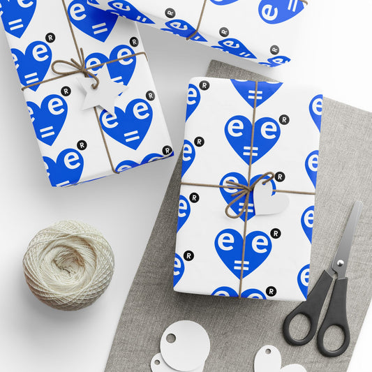 Blue Heart Pattern Wrapping Paper Roll — Gift Wrap